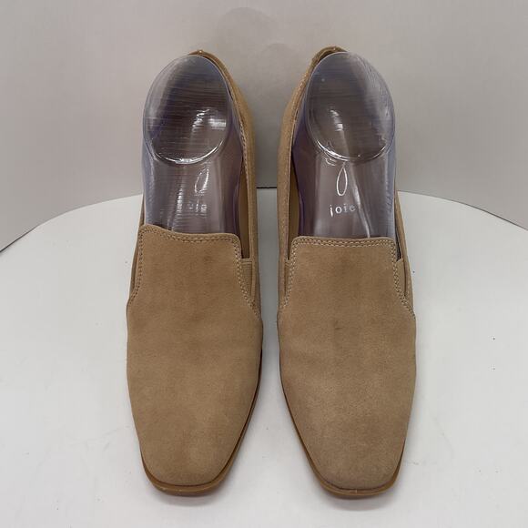 Joie Wevenly Beige Tan Suede Loafer Platform Heels Size 7.5 - Picture 5 of 16